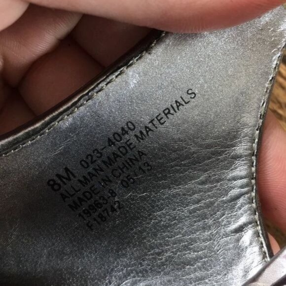 Nicole Miller Slingback High Heels Silver Metallic Womens 8 M Open Toe - Picture 9 of 13